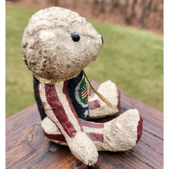 Rosemary Flagg Primitive Millennium Bear Signed Limited Edition Paper Mache Y2K - Picture 3 of 5